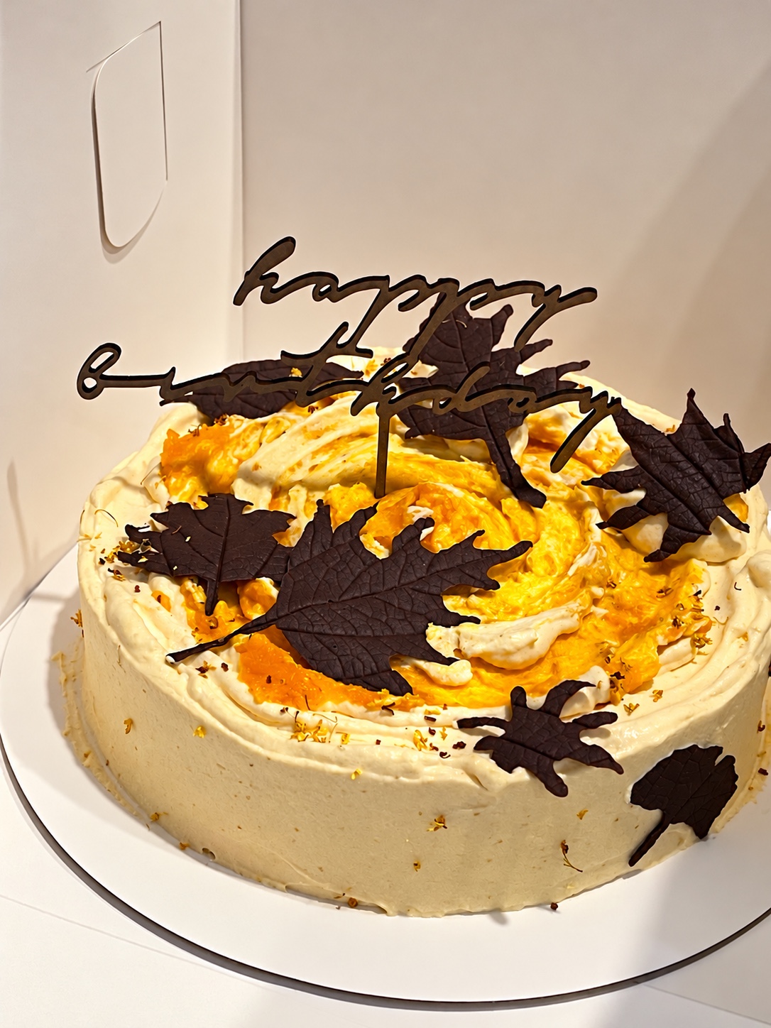 秋日枫叶生日蛋糕
