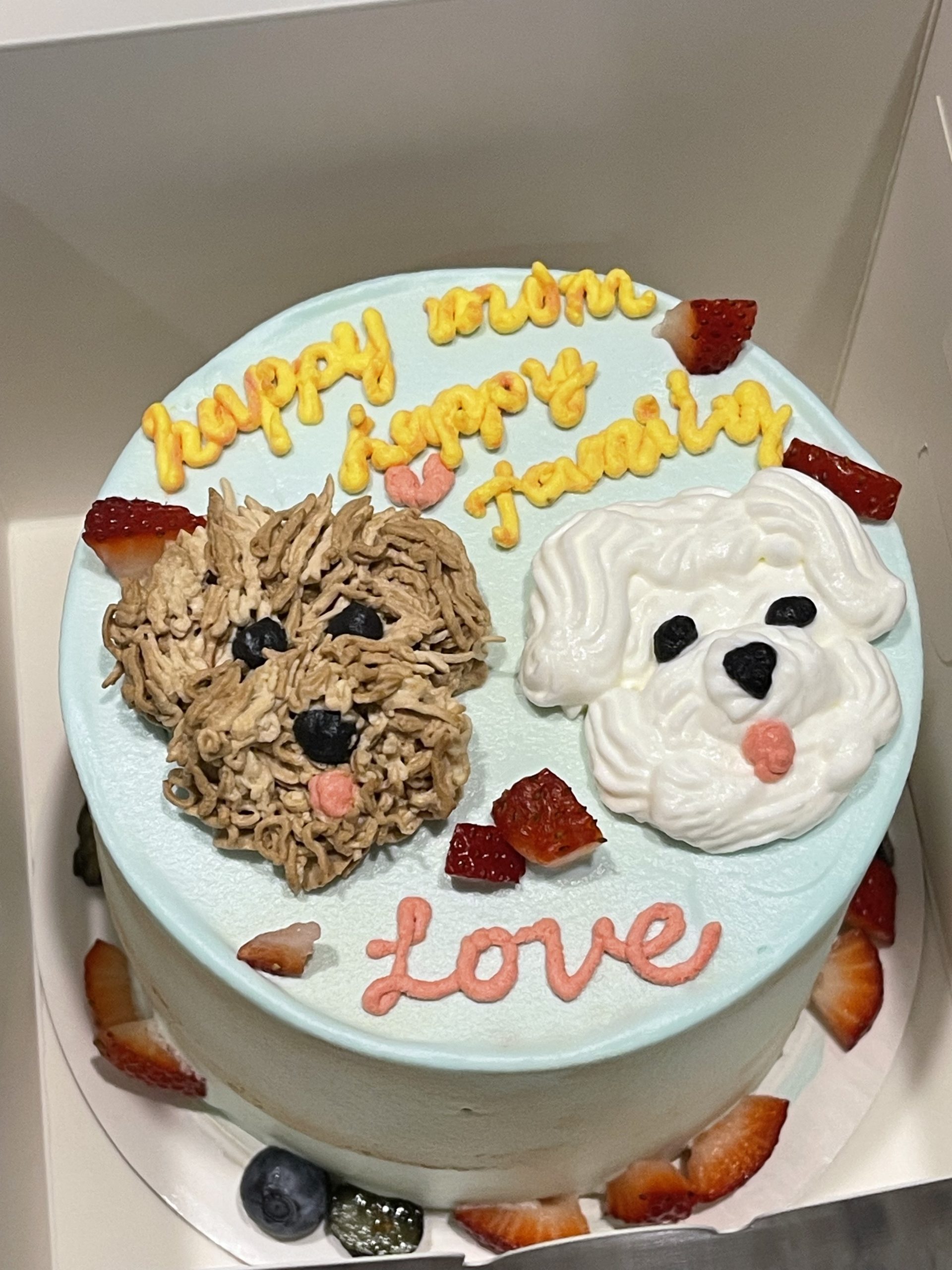 双犬宠物主题蛋糕